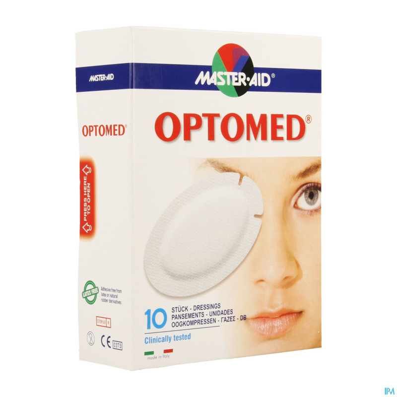 Optomed cp oculaire adh s/latex 96x66mm 10 70118