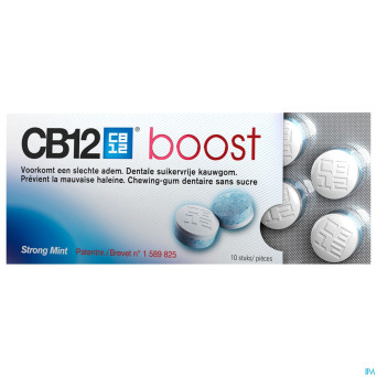 Cb12 boost chewing gum strong mint s/sucre 10