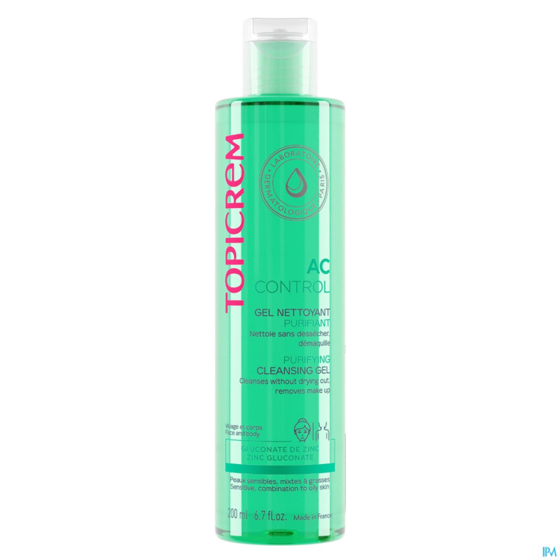 Topicrem ac gel nettoyant purifiant    tube 200ml