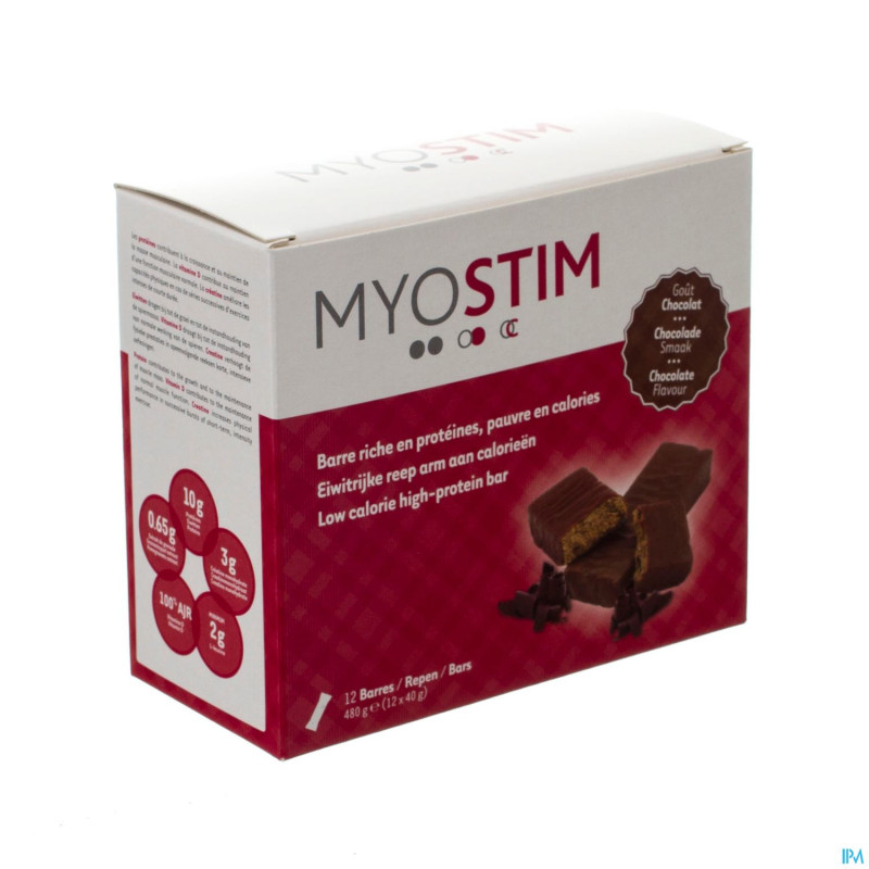 Myostim barre proteine chocolat au lait 12