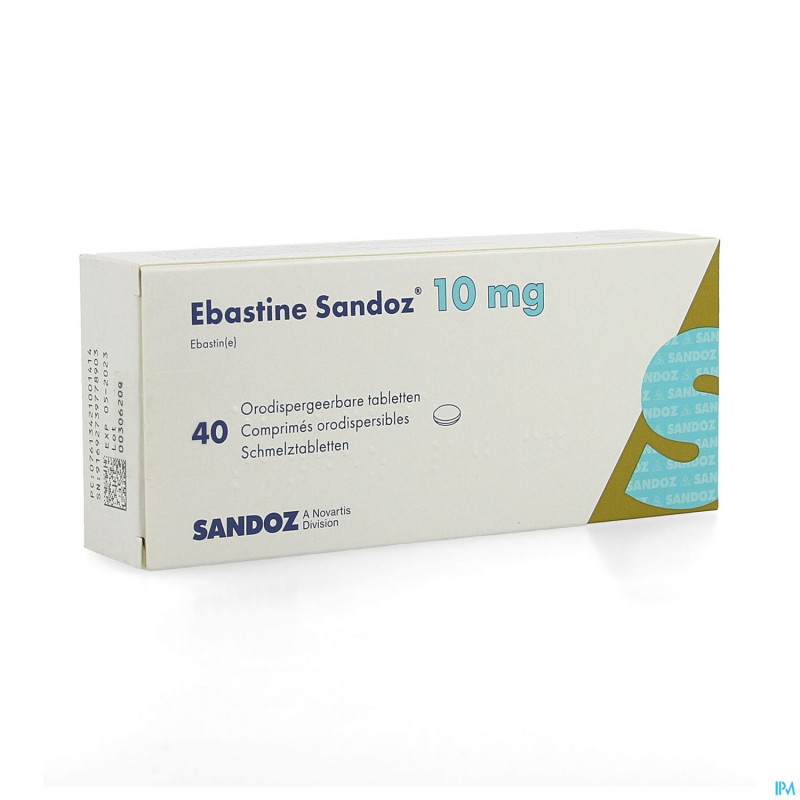 Ebastine 10 mg sandoz comp odt  40 x 10 mg