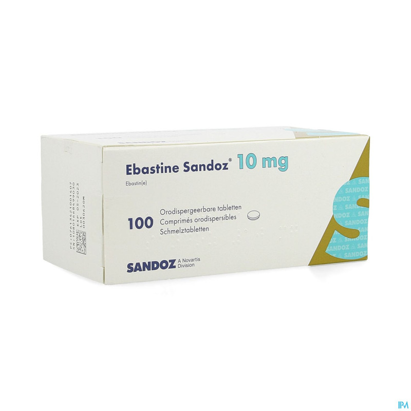 Ebastine 10 mg sandoz comp odt 100 x 10 mg