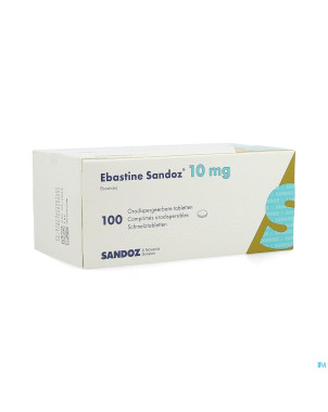 Ebastine 10 mg sandoz comp odt 100 x 10 mg