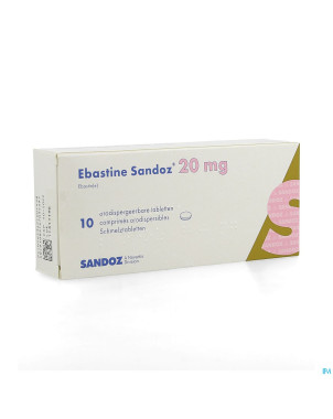 Ebastine 20 mg sandoz comp odt  10 x 20 mg