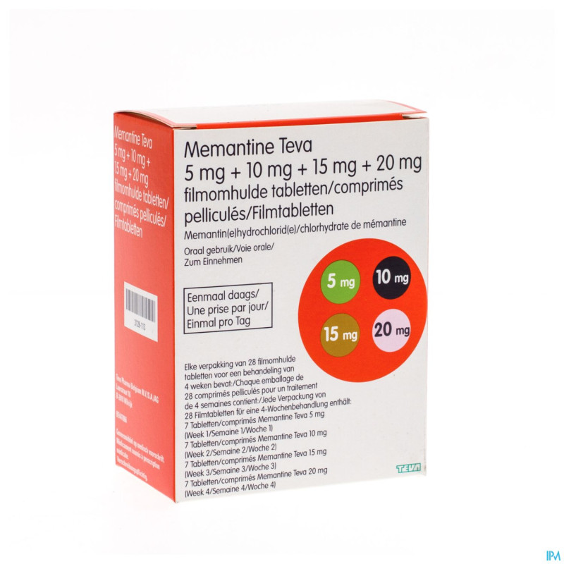 Memantine teva comp pel 7x5mg 7x10mg 7x15mg 7x20mg