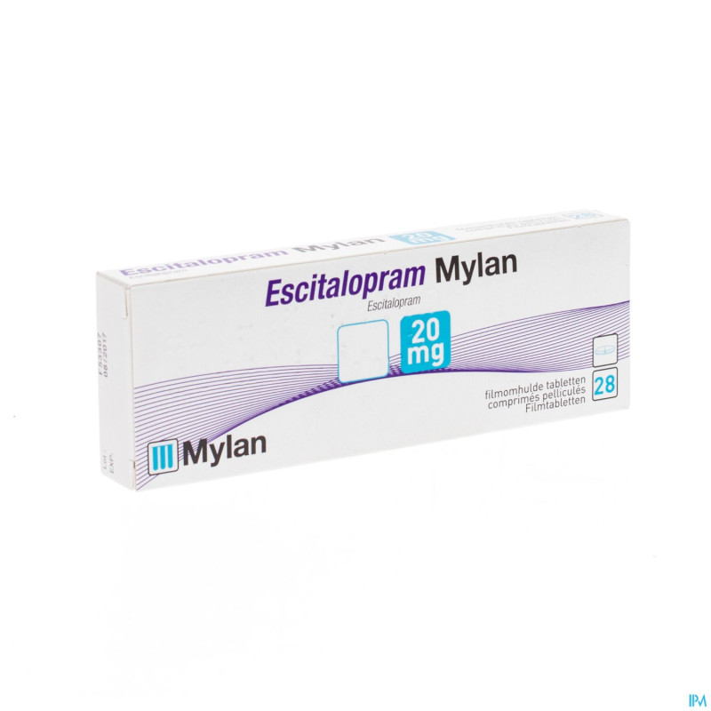 Escitalopram mylan 20mg comp pell  28 x 20mg
