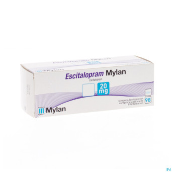 Escitalopram mylan 20mg comp pell  98 x 20mg