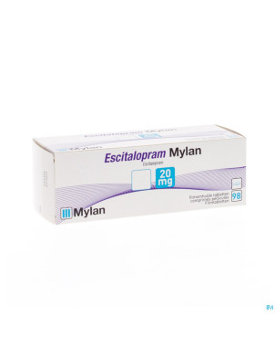 Escitalopram mylan 20mg comp pell  98 x 20mg
