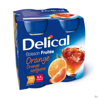 Delical boisson fruitee orange sanguine 4x200ml
