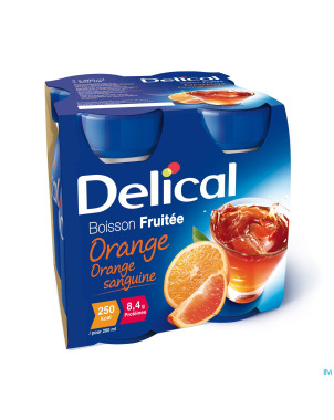 Delical boisson fruitee orange sanguine 4x200ml