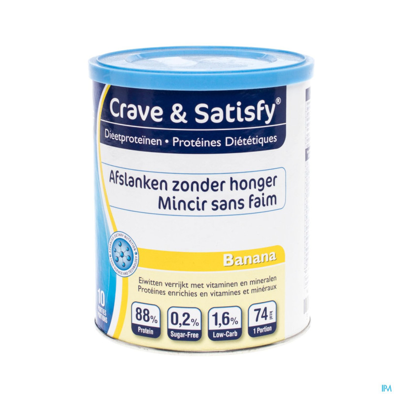Crave & satisfy proteines diet.banana pdr pot 200g