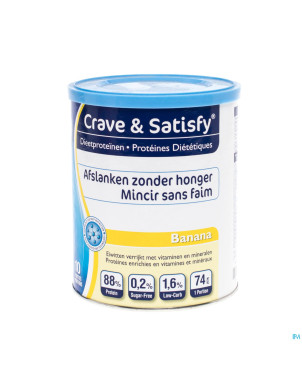 Crave & satisfy proteines diet.banana pdr pot 200g
