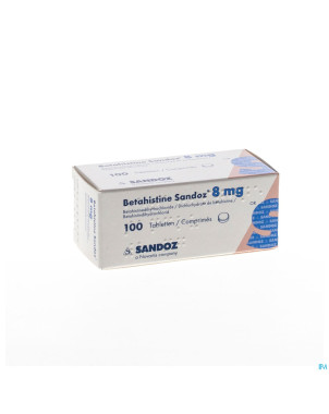 Betahistine sandoz  8 mg comp 100 x  8 mg