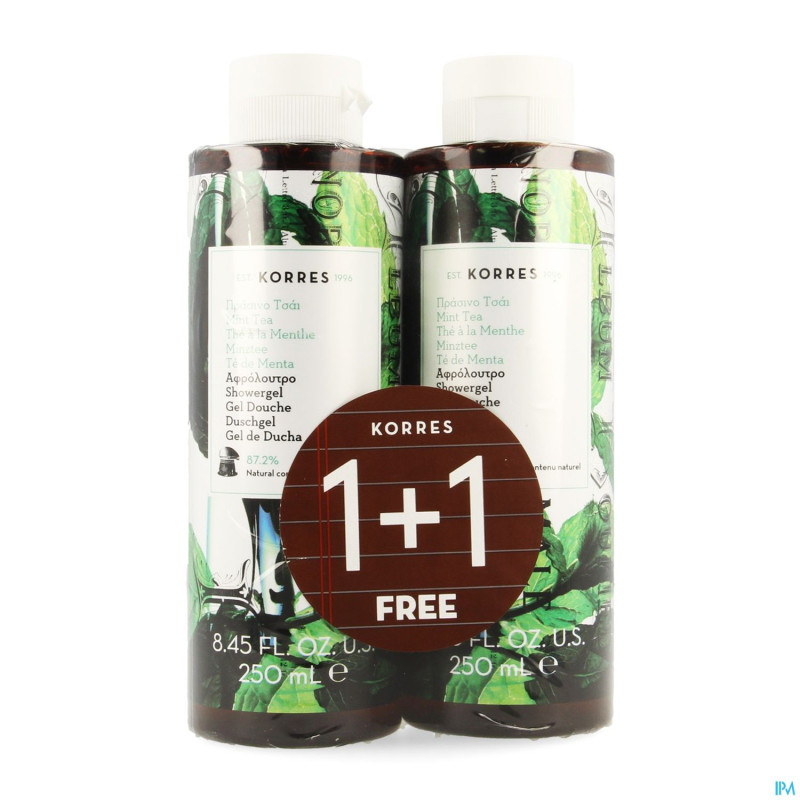 Korres kb gel douche the menthe    2x250ml promo