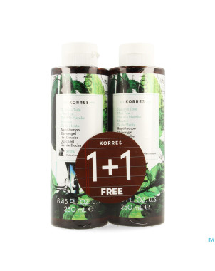 Korres kb gel douche the menthe    2x250ml promo