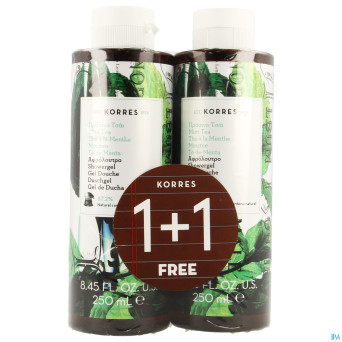 Korres kb gel douche the menthe    2x250ml promo