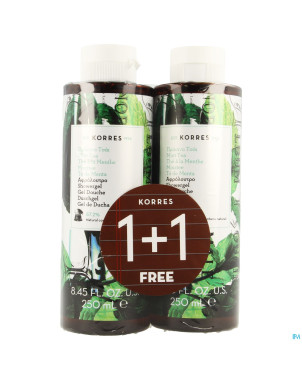 Korres kb gel douche the menthe    2x250ml promo