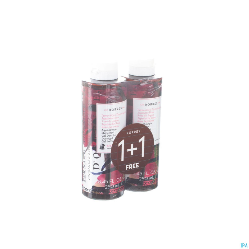 Korres kb gel douche rose japonaise  2x250ml promo
