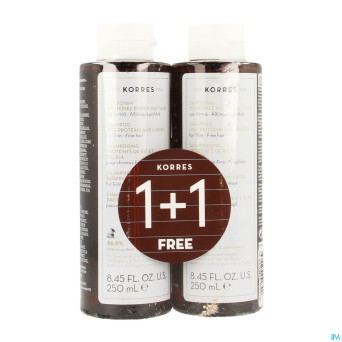 Korres kh sh proteins de riz&tilleul 2x250ml promo