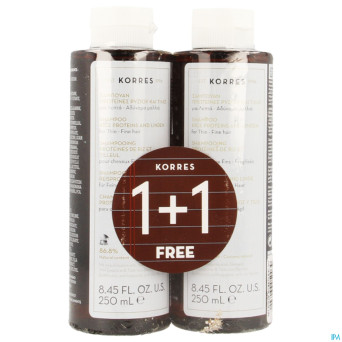 Korres kh sh proteins de riz&tilleul 2x250ml promo