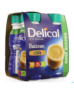 Delical boisson hp-hc s/sucre cafe    4x200ml