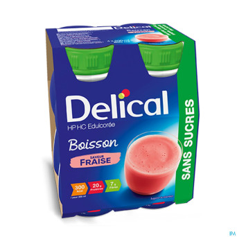 Delical boisson hp-hc s/sucre fraise    4x200ml