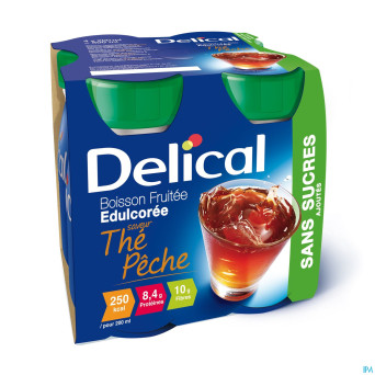 Delical boisson s/sucre the-peche    4x200ml