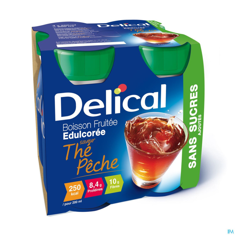 Delical boisson s/sucre the-peche    4x200ml
