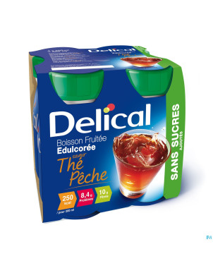 Delical boisson s/sucre the-peche    4x200ml