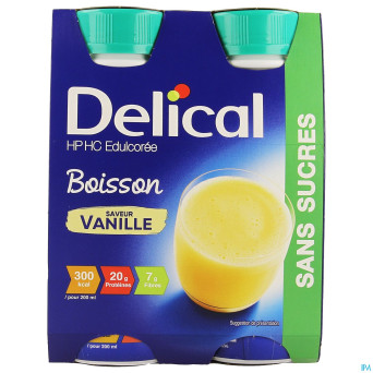 Delical boisson hp-hc s/sucre vanille   4x200ml