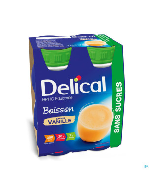 Delical boisson hp-hc s/sucre vanille   4x200ml