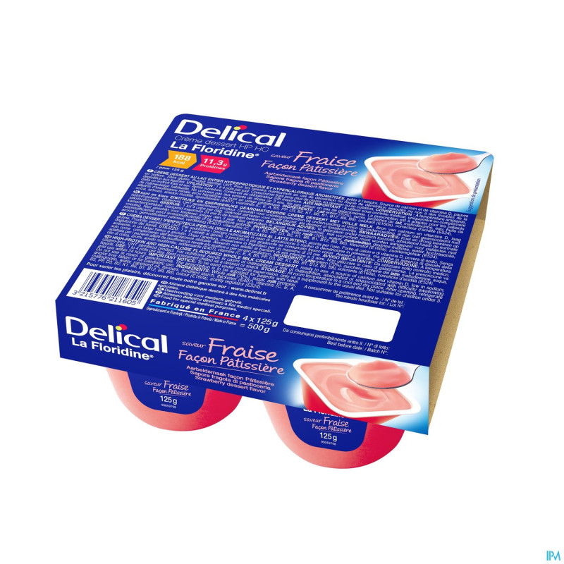 Delical creme dessert la floridine fraise   4x125g