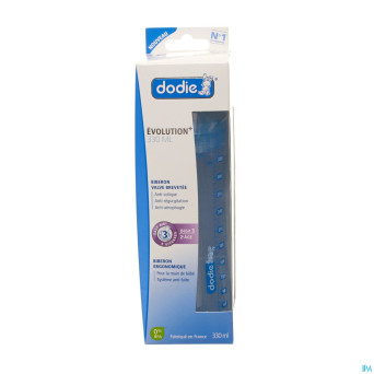 Dodie biberon iniiation+ tet. debit 3 bleu   330ml