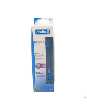Dodie biberon iniiation+ tet. debit 3 bleu   330ml