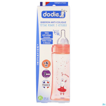 Dodie biberon iniiation+ tet. debit 3 rose   330ml