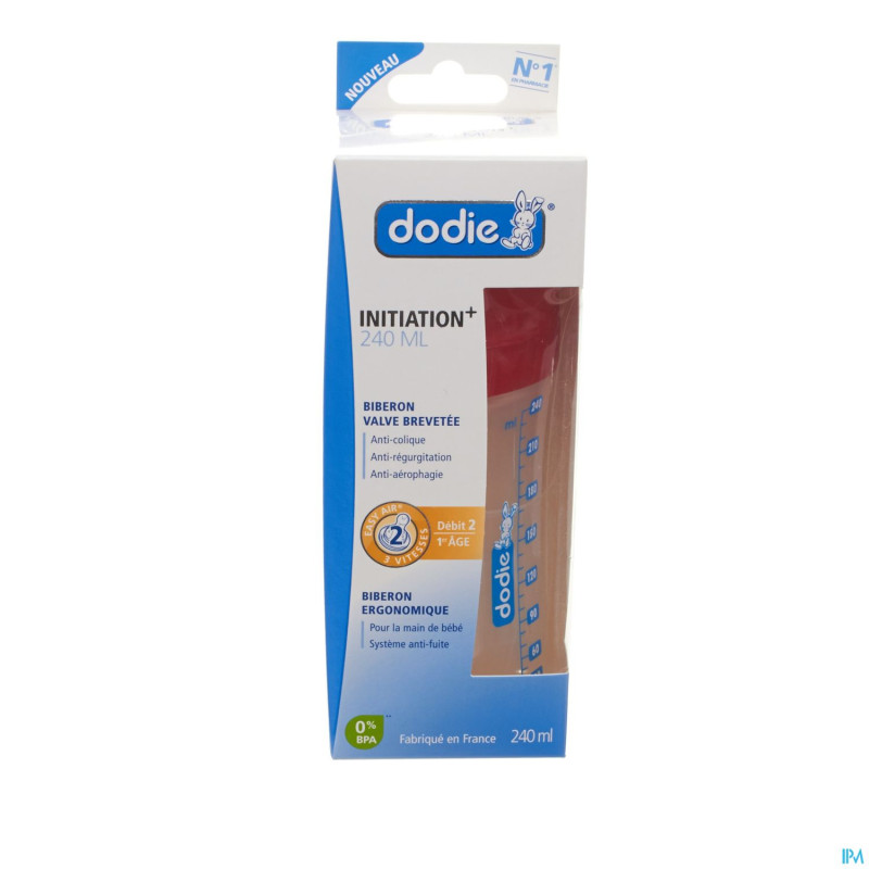 Dodie biberon initiation+ tet. debit 2 transp240ml