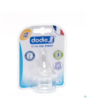 Dodie tetine col etroit 2age 3vit. sil.liq epais 2