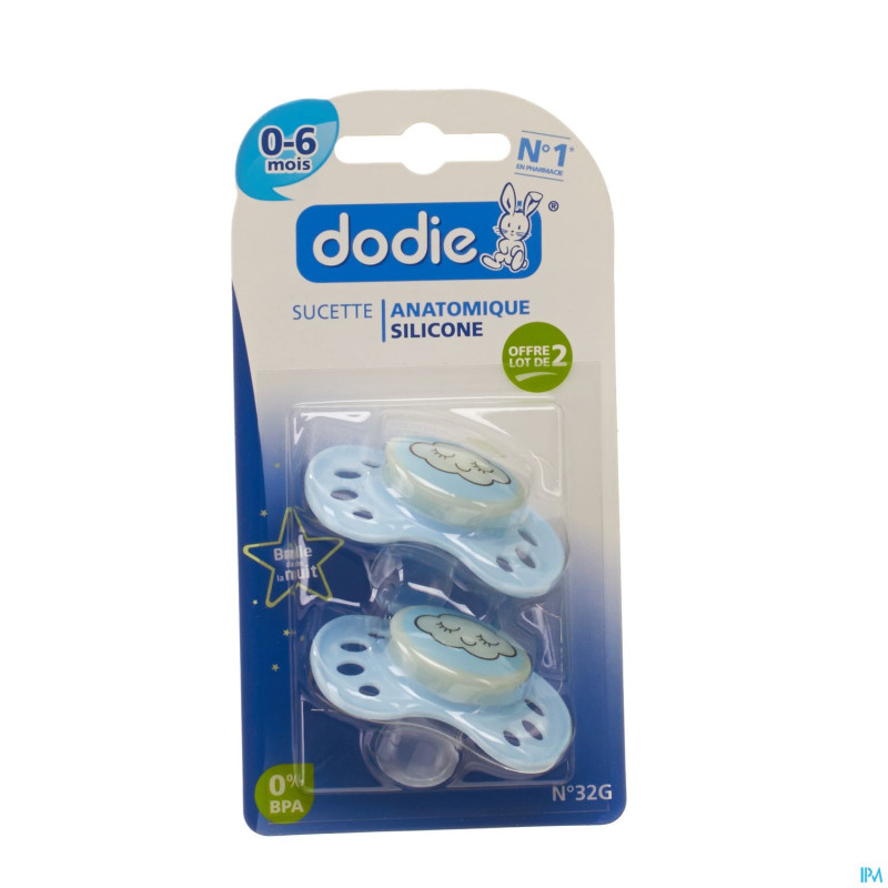 Dodie sucette nuit garcon 1age sil. duo    2