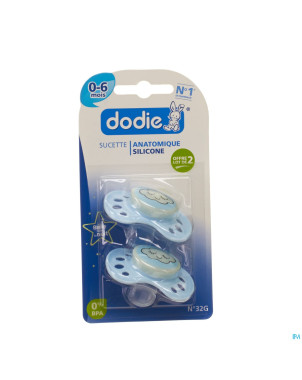 Dodie sucette nuit garcon 1age sil. duo    2