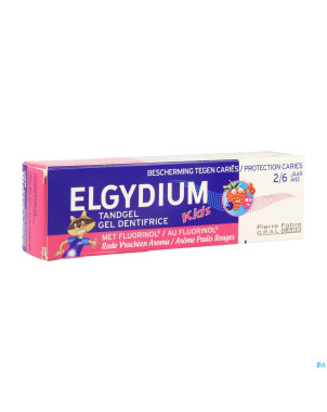 Elgydium kids dentif 2-6 fr.rouges s/paraben  50ml