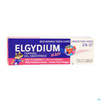 Elgydium kids dentif 2-6 fr.rouges s/paraben  50ml