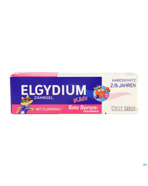 Elgydium kids dentif 2-6 fr.rouges s/paraben  50ml