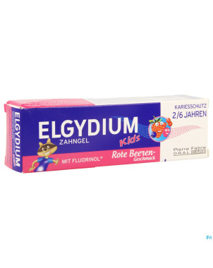 Elgydium kids dentif 2-6 fr.rouges s/paraben  50ml