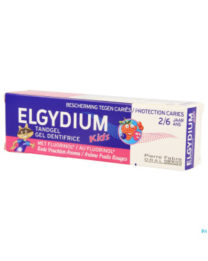 Elgydium kids dentif 2-6 fr.rouges s/paraben  50ml
