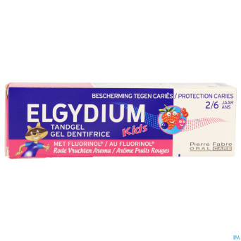 Elgydium kids dentif 2-6 fr.rouges s/paraben  50ml