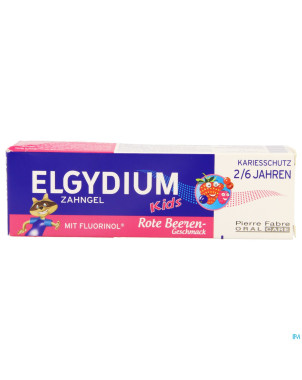 Elgydium kids dentif 2-6 fr.rouges s/paraben  50ml