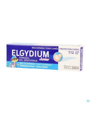 Elgydium junior bubble dentif 7-12a s/paraben 50ml