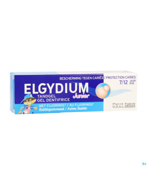 Elgydium junior bubble dentif 7-12a s/paraben 50ml