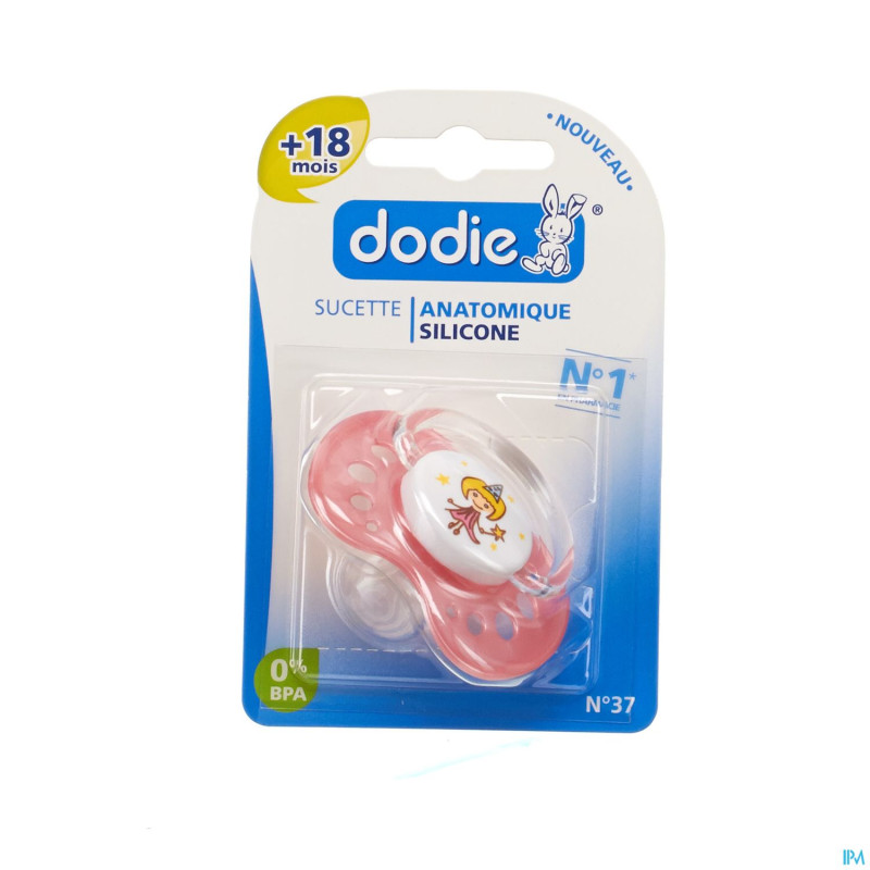 Dodie sucette fille +18m sil. anneau