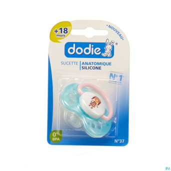 Dodie sucette fille +18m sil. anneau